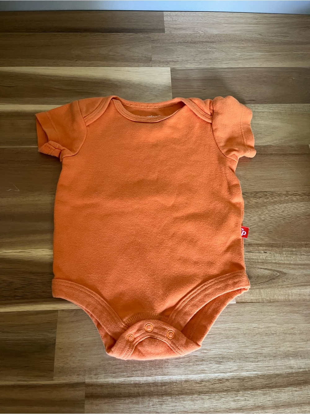 Orange shirt baby onesie 3 months
